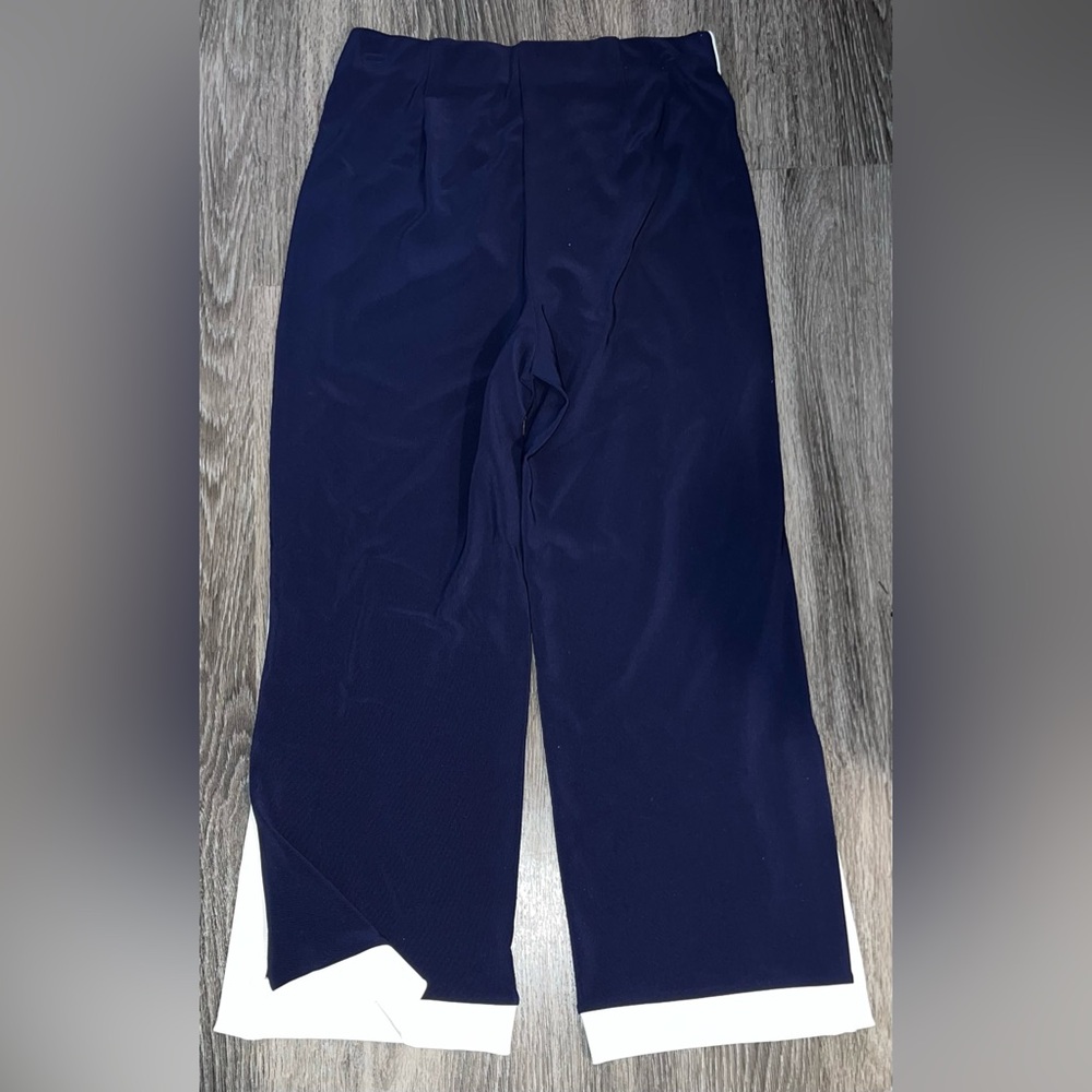 NWOT Boston Proper Navy Blue Travel Pants with White Stripes Small - Picture 5 of 6
